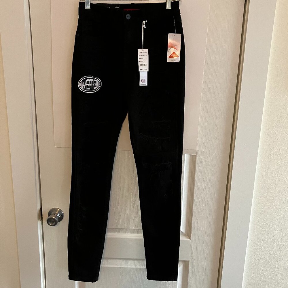 Smoke Rise Red Janis High Rise Slim Skinny Black Curvy Fit Jeans Size 9/28 NWT
